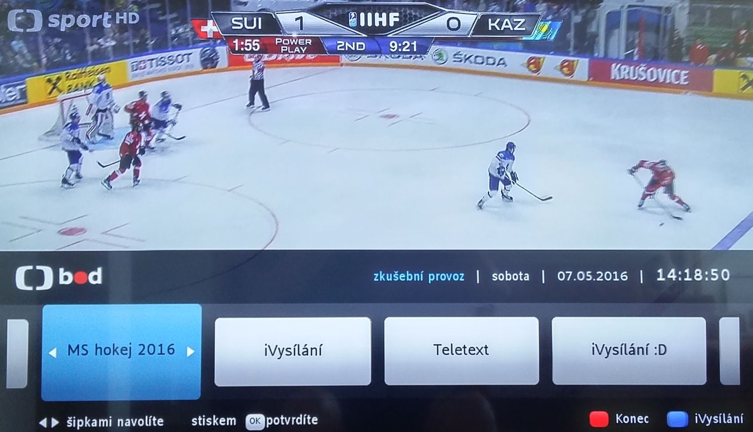 ČT HbbTV - MS hokej 2016