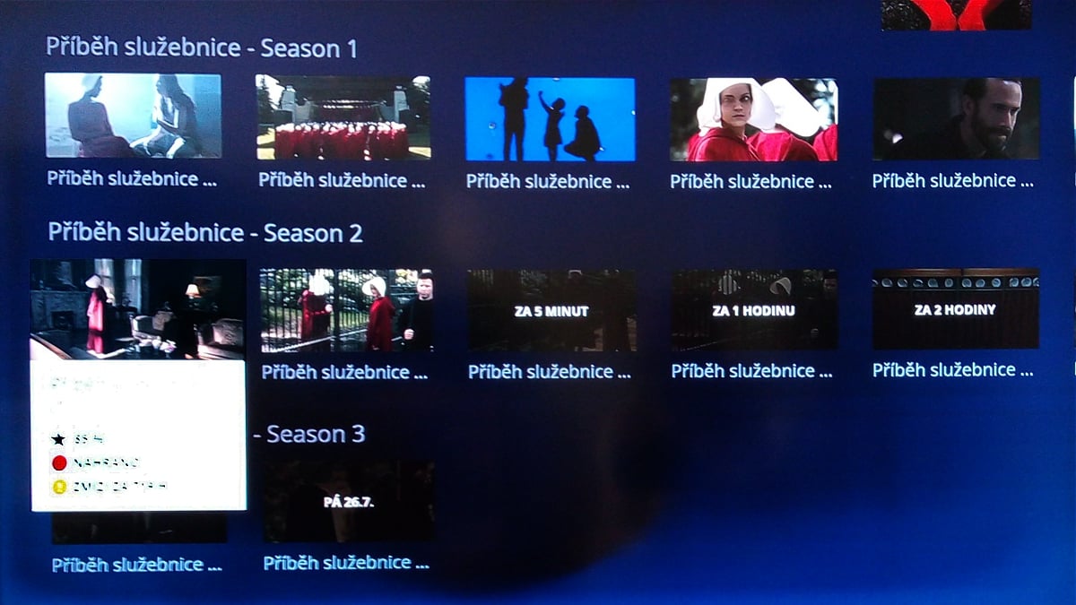 Zobrazení více sezon u seriálu