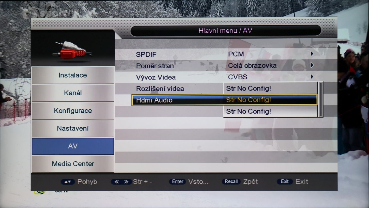 Di-Way T2-One HEVC - menu