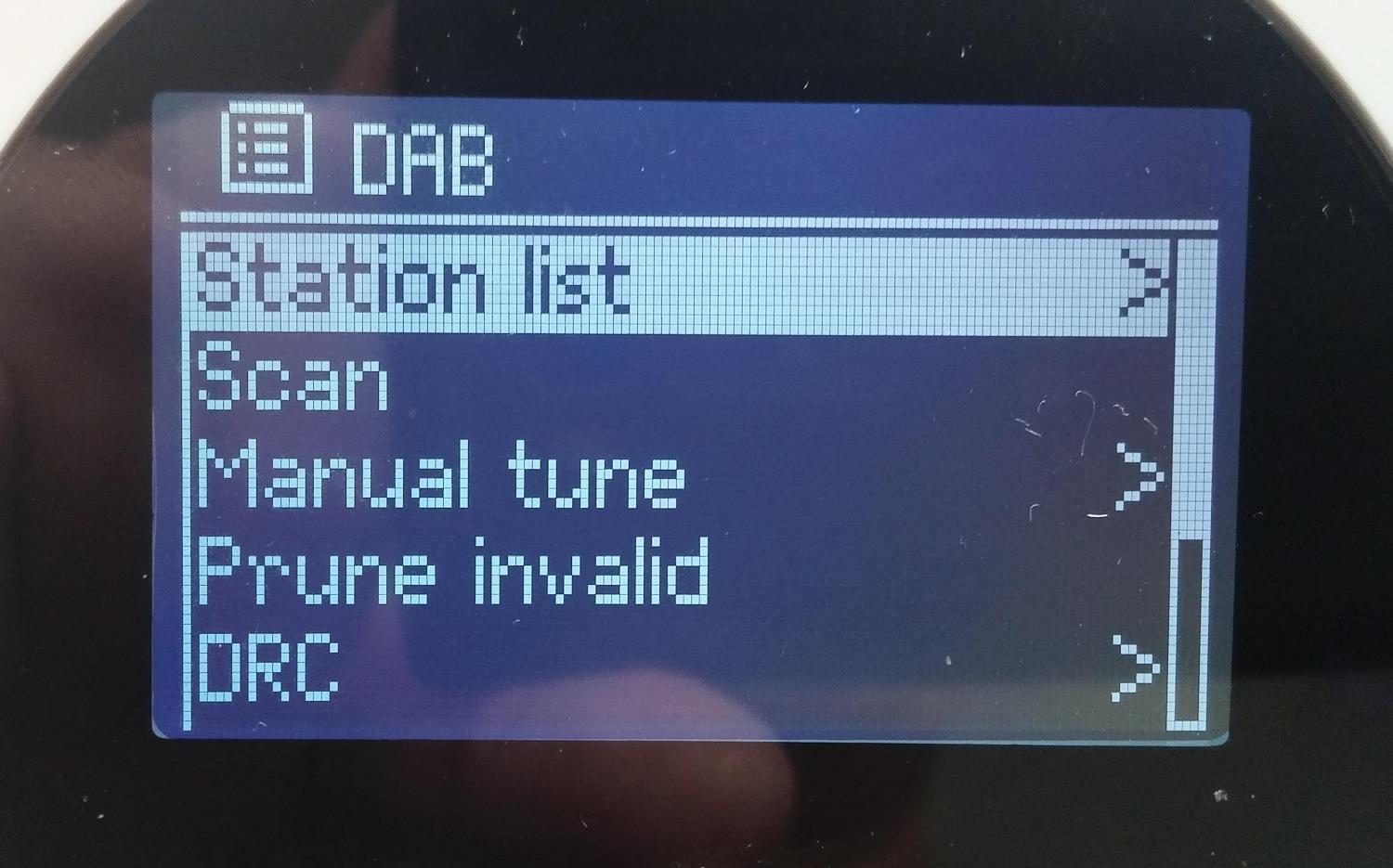 Philips AE8000 - DAB menu