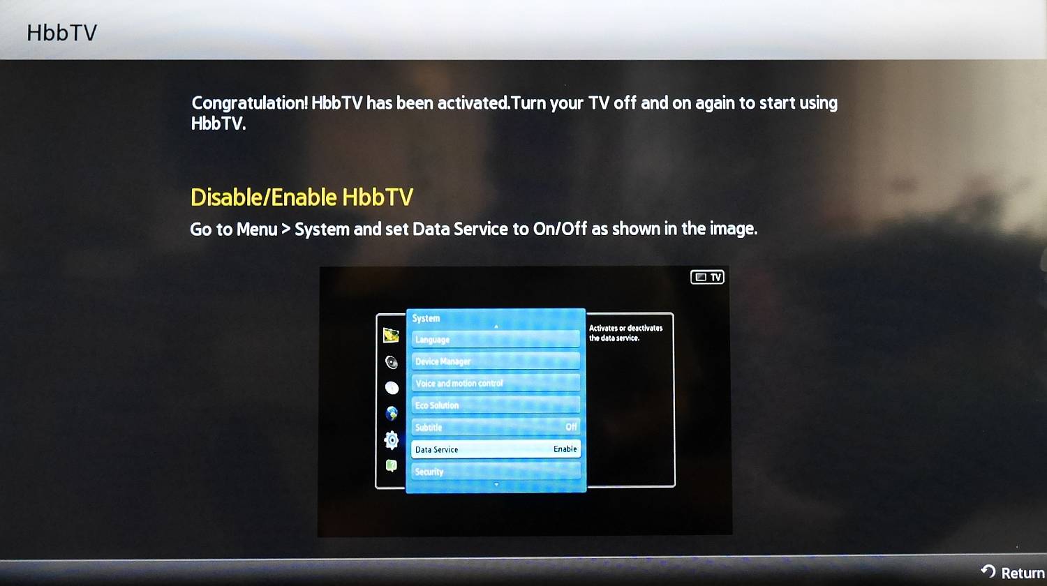 HbbTV na Samsung 40H6700