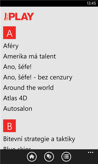 Prima Play pro operační systém Windows Phone