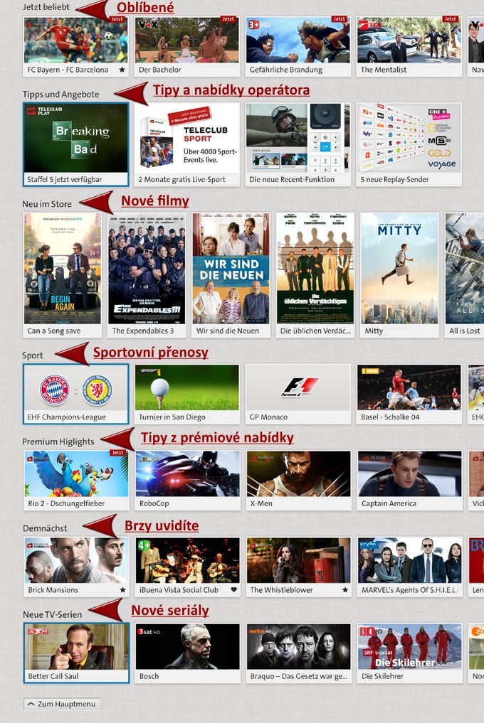 Swisscom TV 2.0 - Home Screen