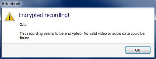 S touto hláškou se můžete okamžitě setkat při snaze zpracovat nahrávku z kódovaného vysílání po jejím přesunutí do editovacího programu.