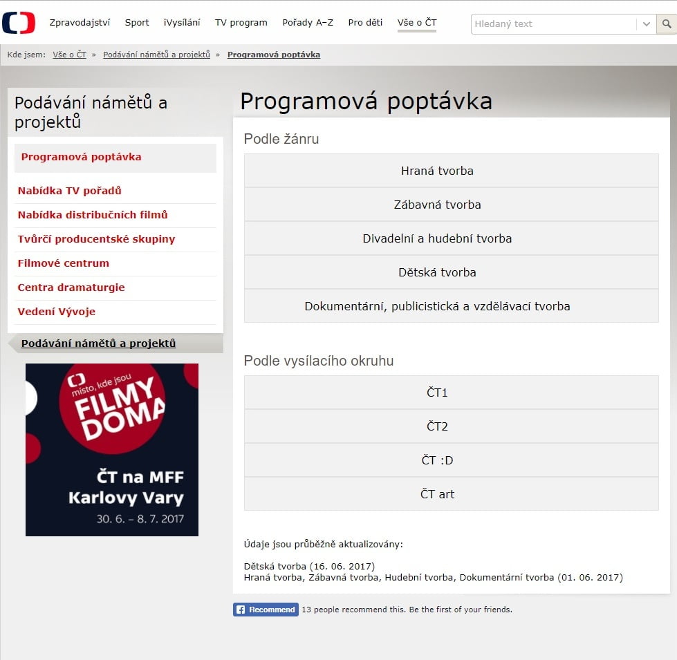 Poptávkový web České televize