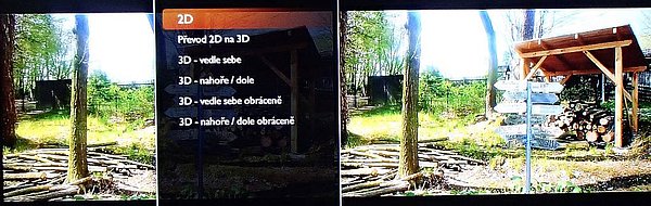 Fotografie ve 3D se mi nejprve zobrazily ve 2D, přes tlačítko Možnosti však vyvoláte tuto nabídku a vyberete si správný formát. Následně je už vidíte v prostoru. 