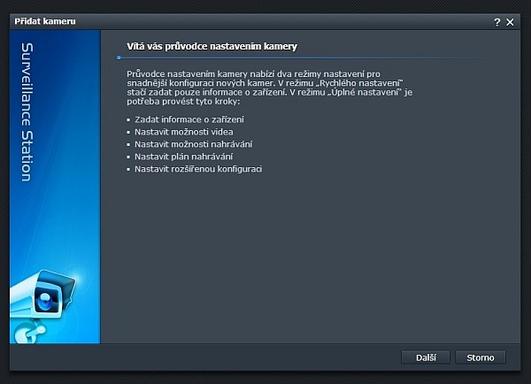 Synology Surveillance Station – instalace a přidání kamery