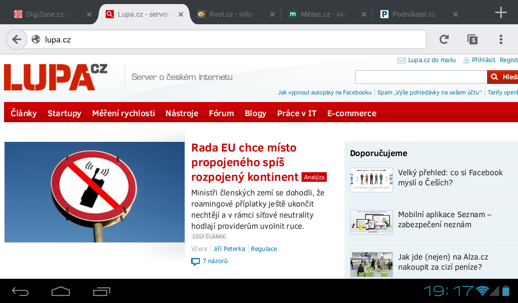 Mobilní Firefox 36 pro Android