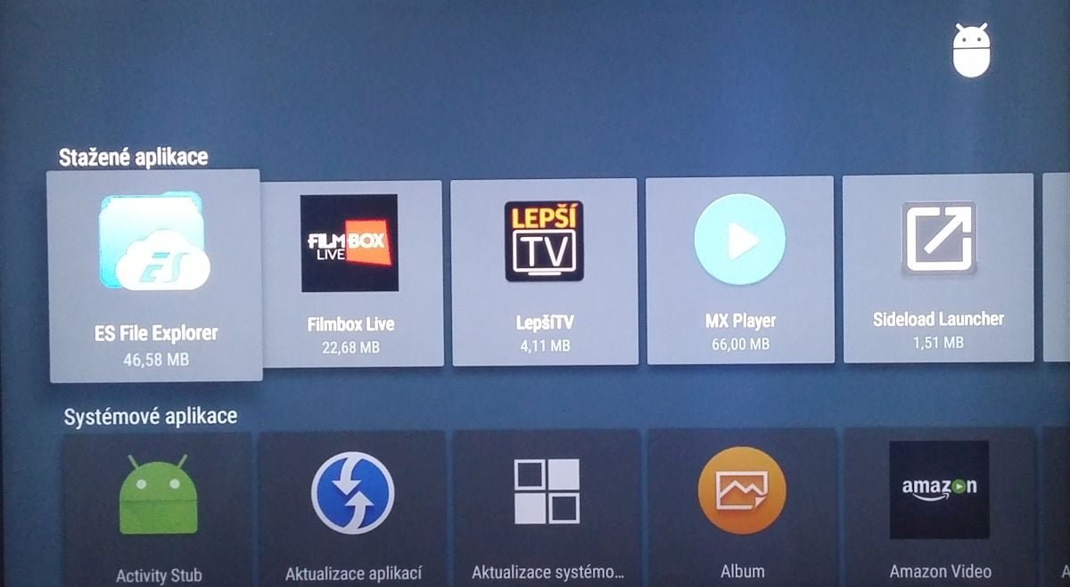 Pro instalaci aplikace Lepší.TV je u Sony nejprve zapotřebí instalovat souborový manager...