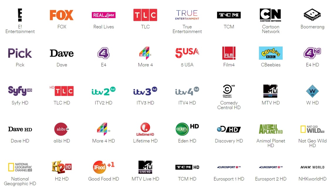 Programová nabídka Virgin TV