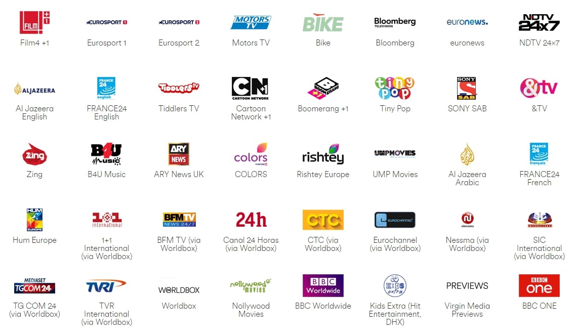 Programová nabídka Virgin TV