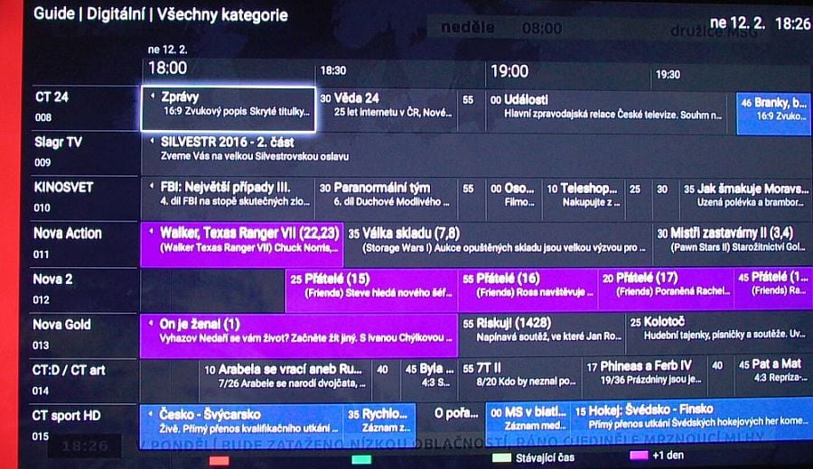 V EPG běží obraz na pozadí a není příliš vidět. Zvuk se při vstupu a odchodu nepřerušuje a tohle je vynikající. TP Vision (Philips TV), tak Sony dokazuje, že to opravdu jde udělat i u Androidu.
