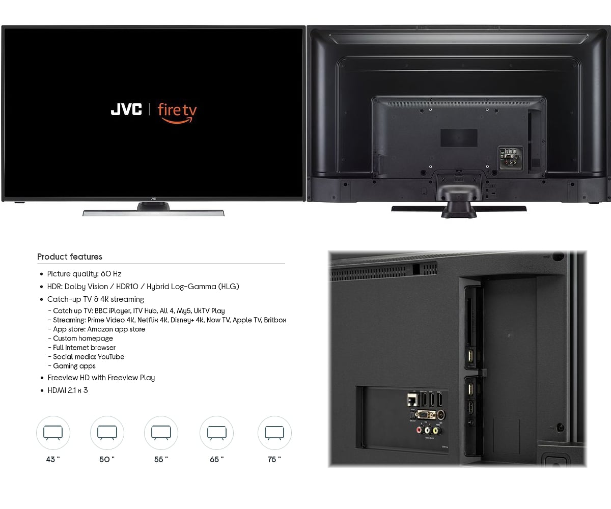 JVC TV model „810“ v obou variantách OS