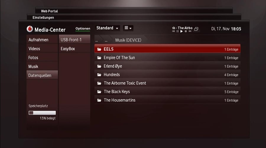 Media Center – správa datových zdrojů