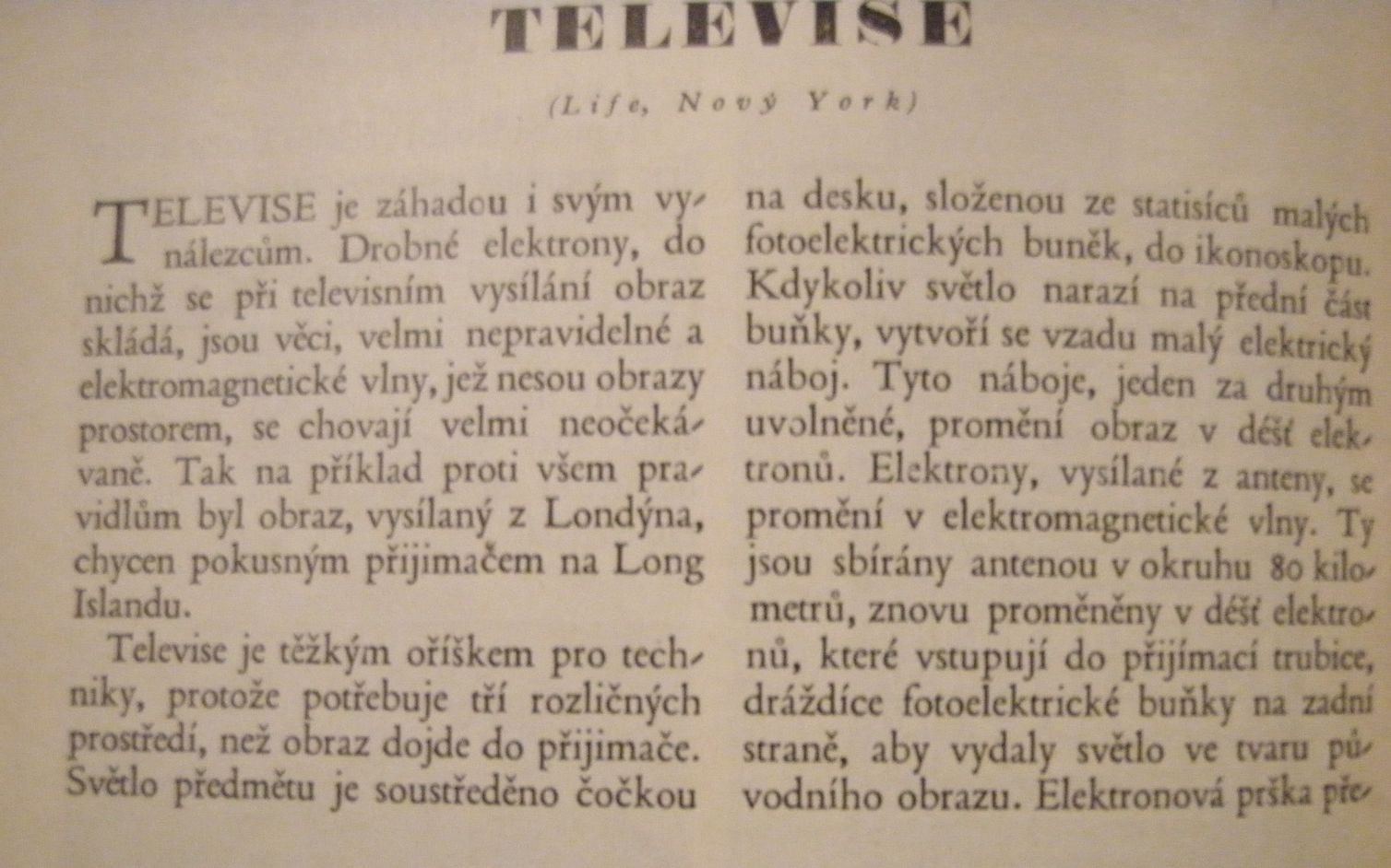 Televise, časopis Life (1939)