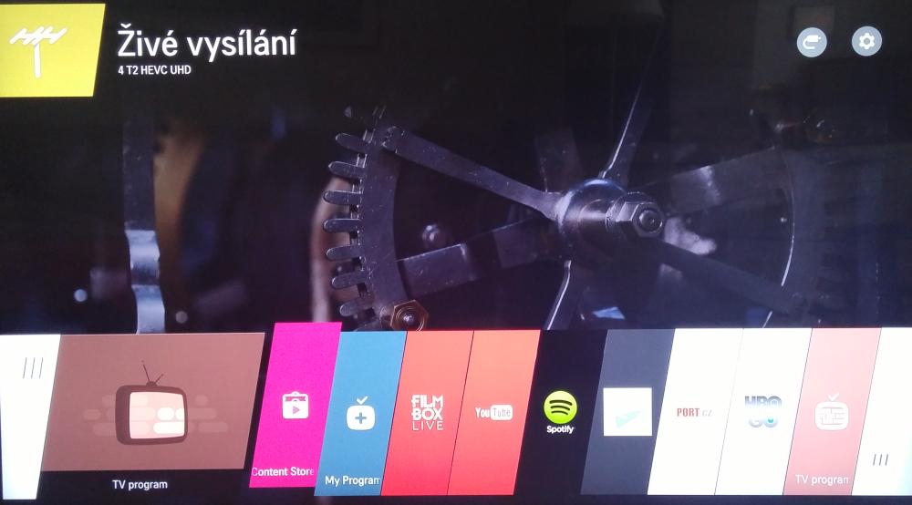 LG 65UF950 - experimentální vysílání DVB-T2 HEVC