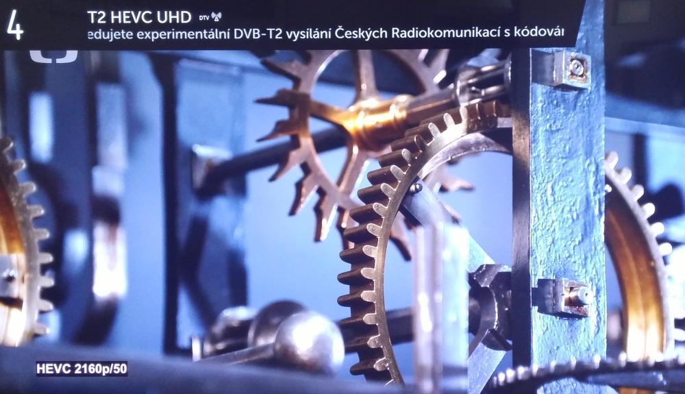 LG 65UF950 - experimentální vysílání DVB-T2 HEVC