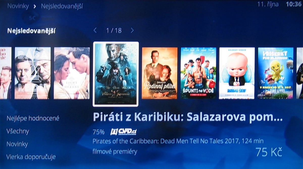 Moje menu O2 TV